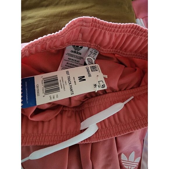 NWT kids adidas track pants in a hazy rose/ white size medium - Picture 7 of 9